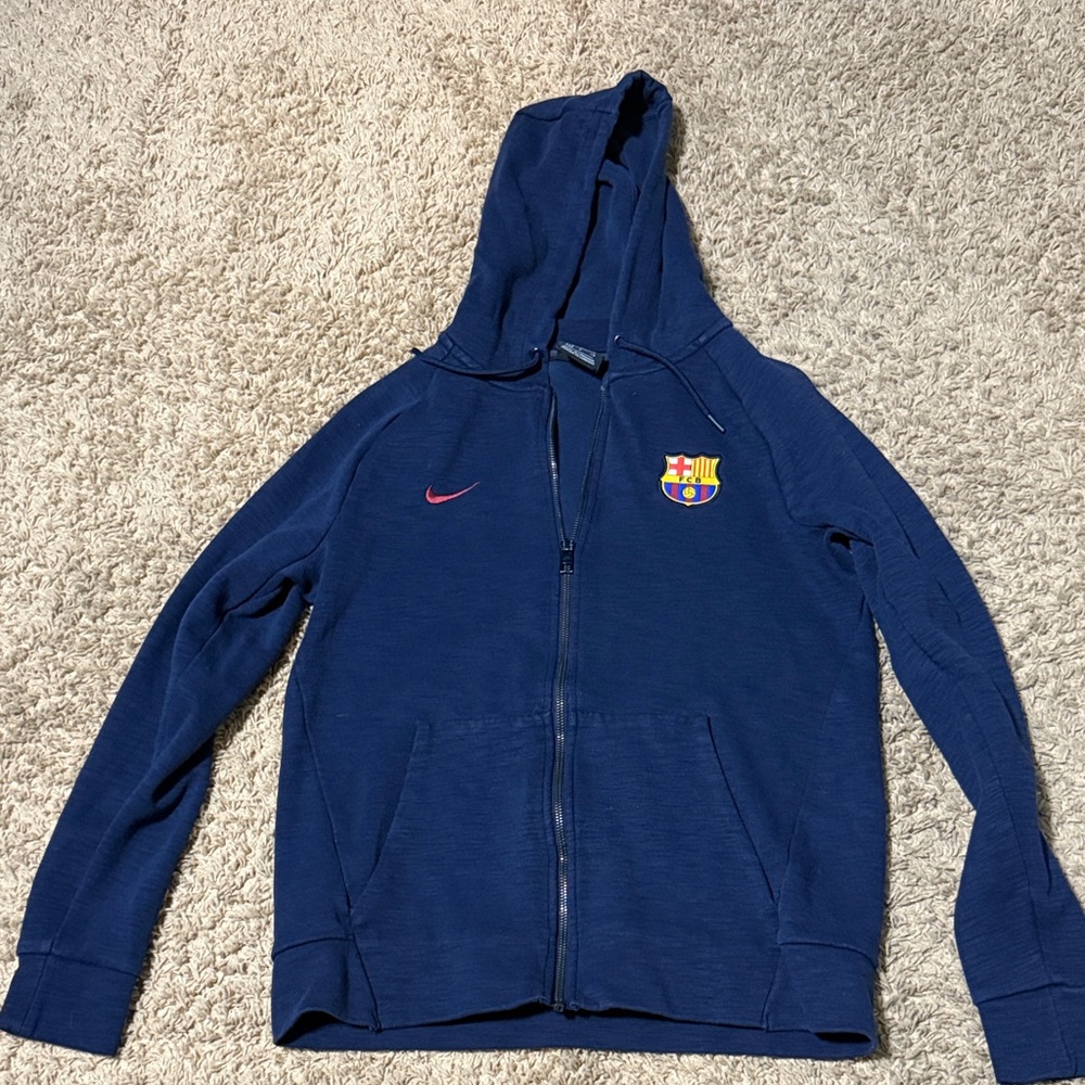 Nike men’s fc Barcelona running zip up size small